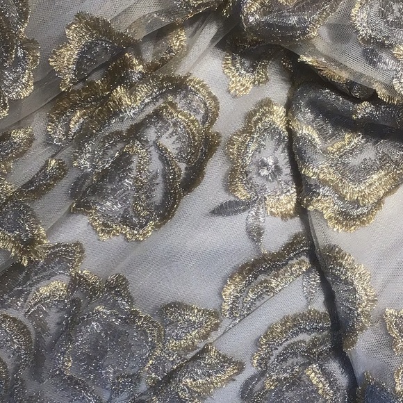 Anthropologie BHLDN Eleanor Silver and Gold Dress - Picture 7 of 10